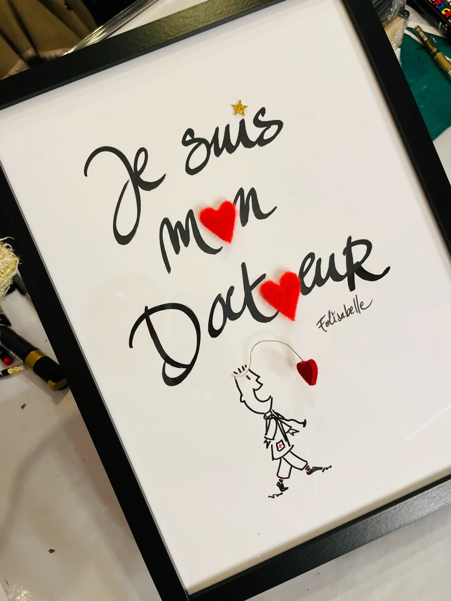Cadre - Je suis mon docteur! (Noir, 30 x 40 cm)