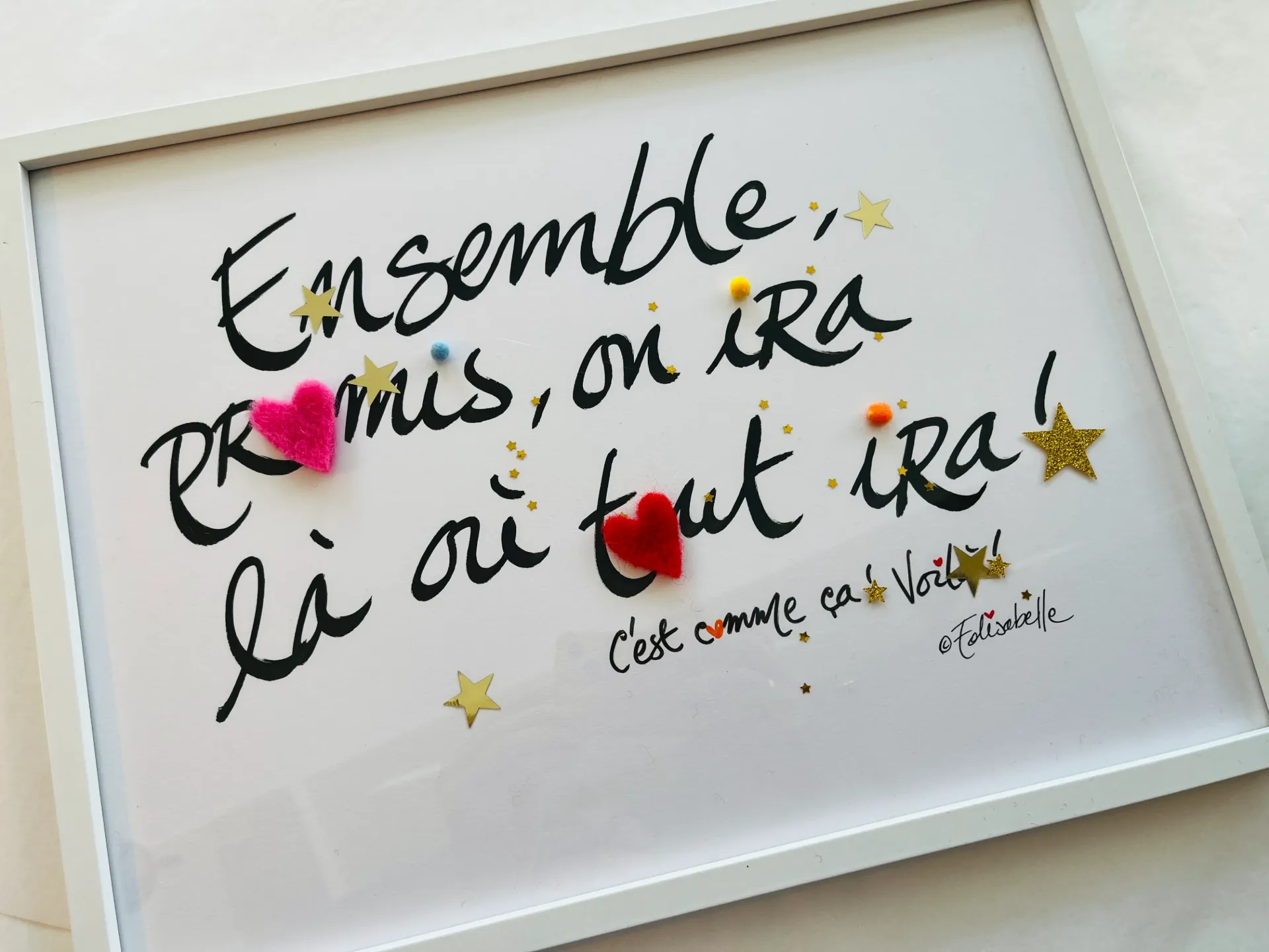 Cadre - Ensemble, promis, on ira où tout ira! (Noir, 30 x 40 cm)