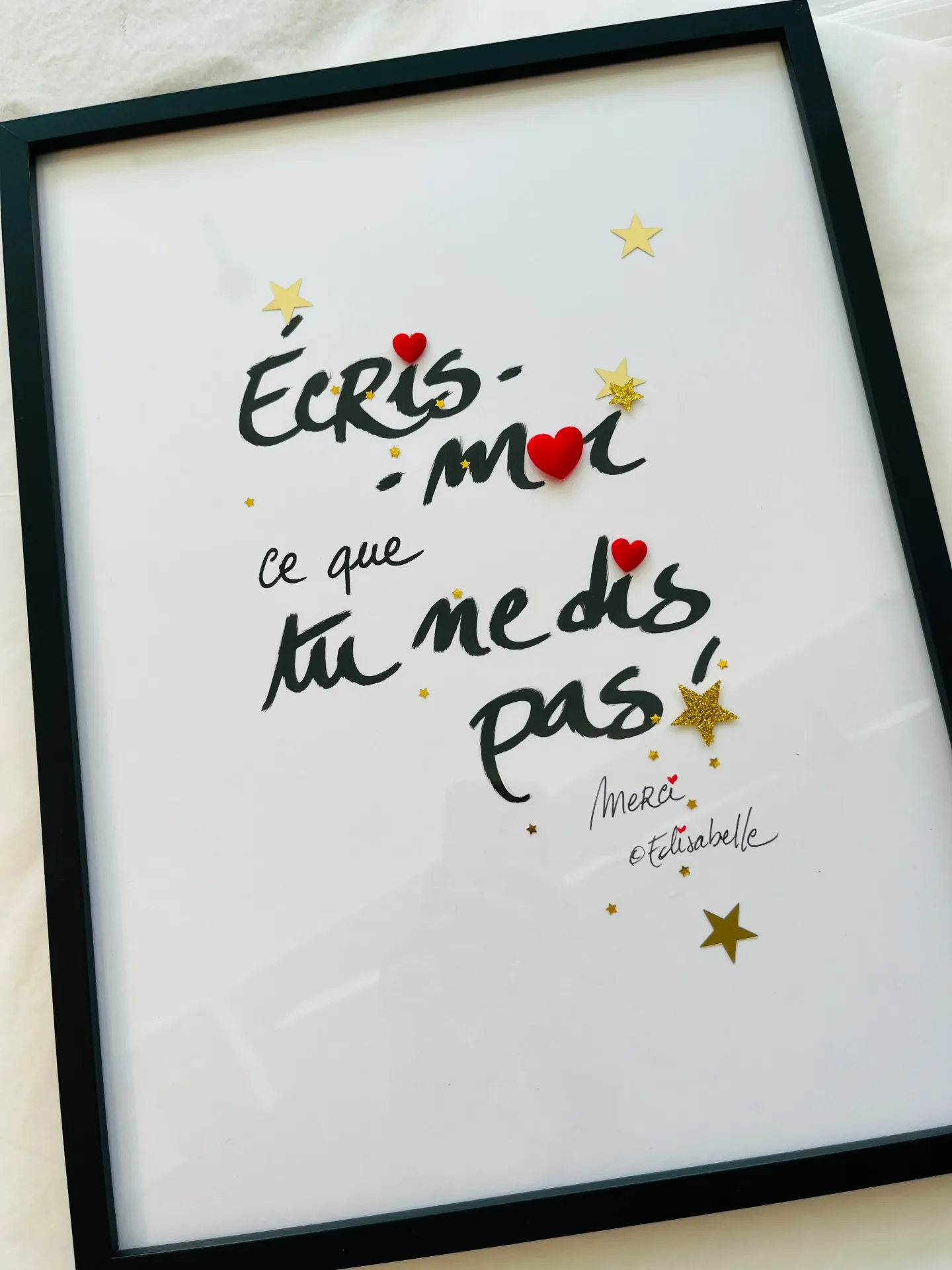 Cadre - Ecris-moi ce que tu ne dis pas! (Noir, 30 x 40 cm)