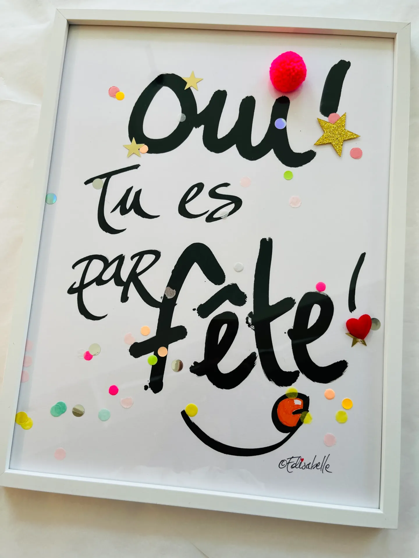 Cadre - Oui! Tu es parfête! (Noir, 30 x 40 cm)