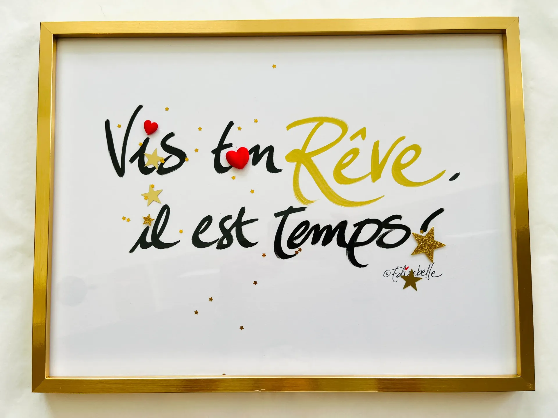 Cadre - Vis ton rêve, il est temps! (Noir, 30 x 40 cm)