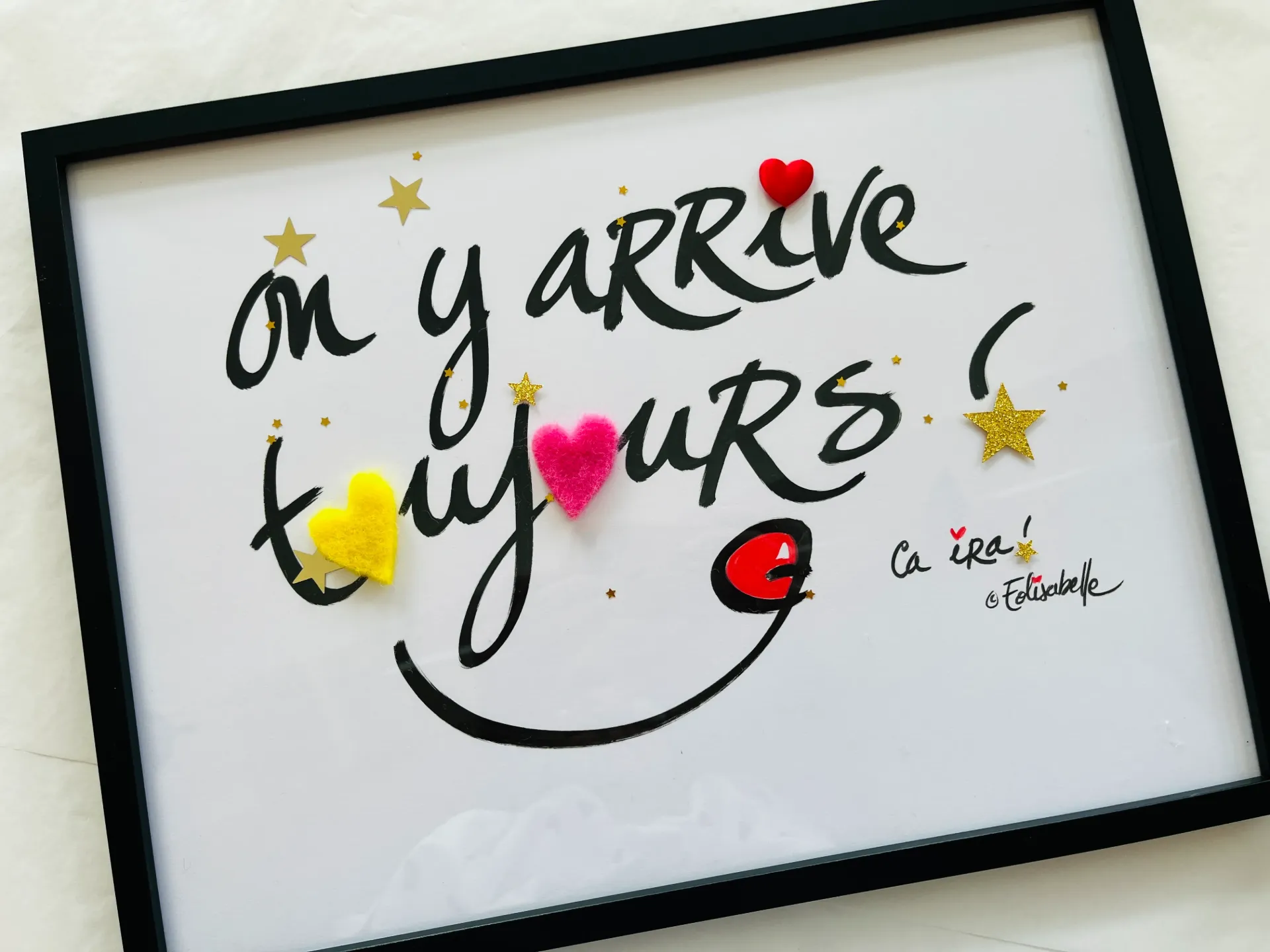 Cadre - On y arrive toujours! (Noir, 30 x 40 cm)