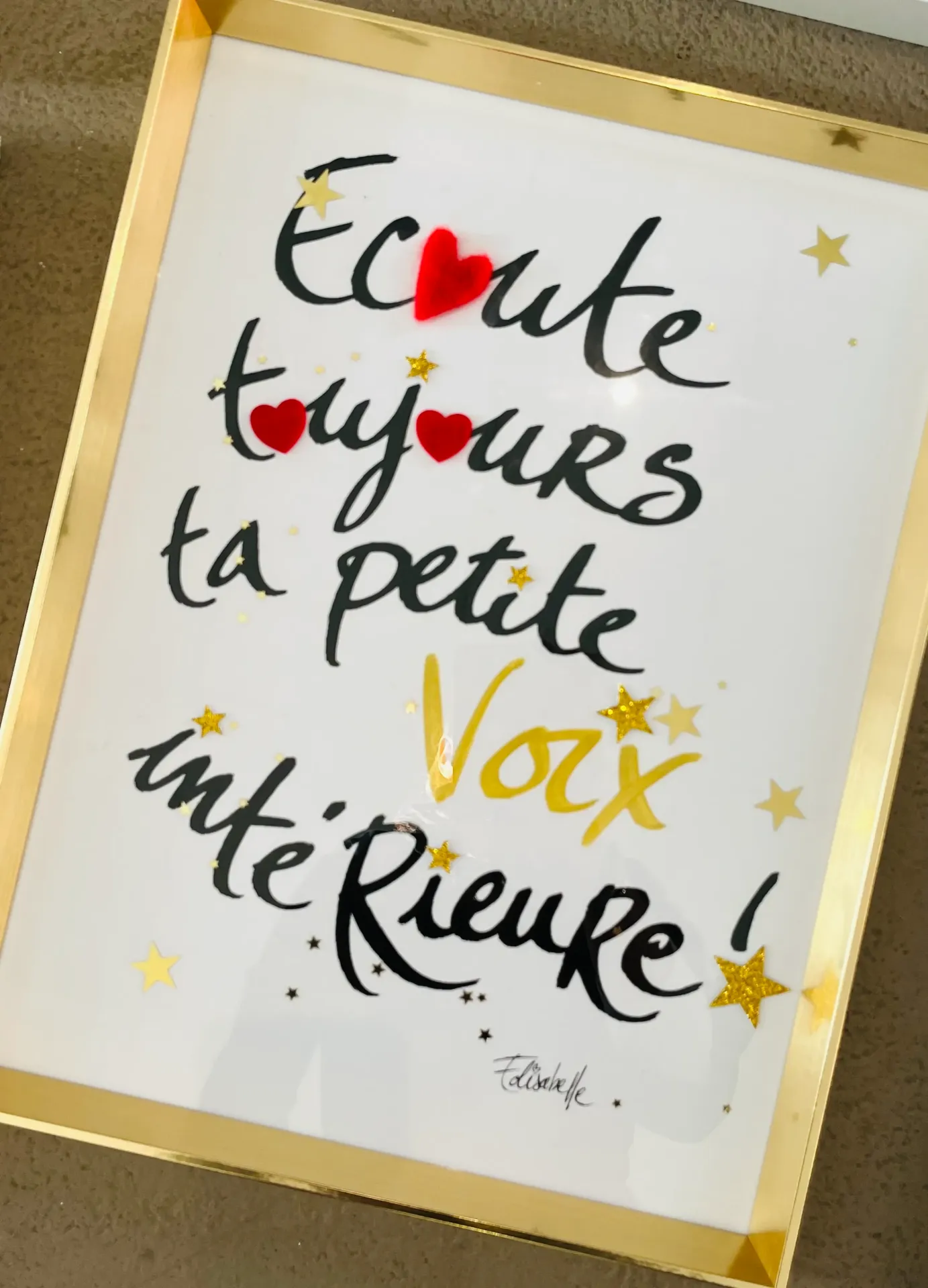 Cadre - Ecoute toujours ta petite voix intérieure! (Noir, 30 x 40 cm)